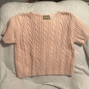 Liz Claiborne Light Pink Cable Knit Sweater